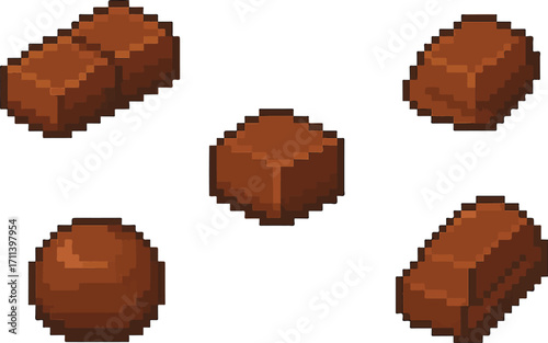 chocolate pixel art, eps 10 illustration