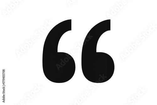 Black quotation marks on transparent background indicating a quote or citation