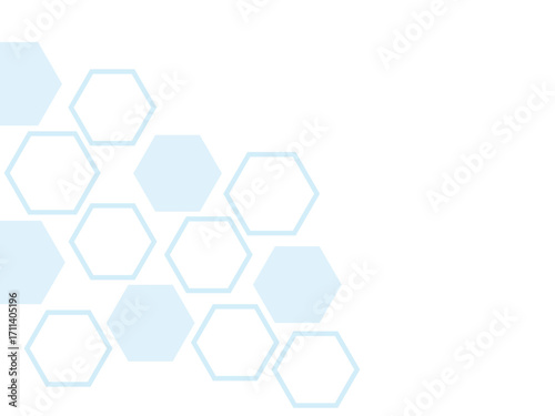 Abstract blue hexagon shape for frame illustration design
