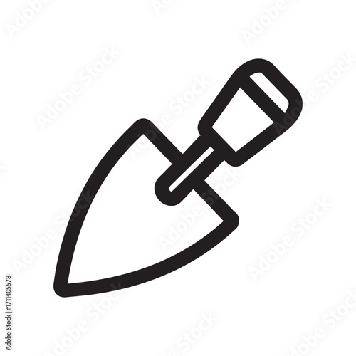 Simple trowel icon on white background