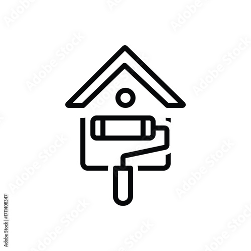 Black line icon for renovation