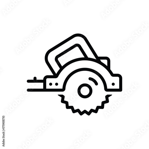 Black line icon for circular saw