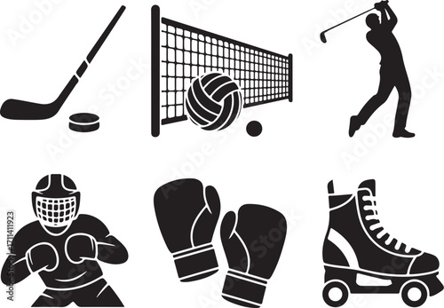 Diverse sports icons for active lifestyle and fitness