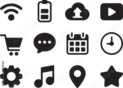 Essential icons for modern digital interfaces and apps