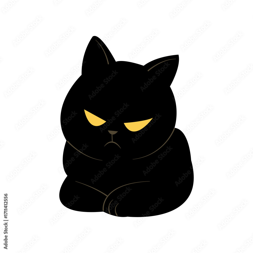 Obraz premium bad mood cat meme