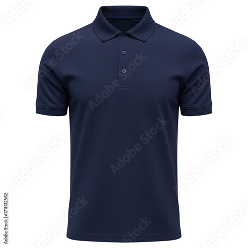 Blank navy blue polo shirt for corporate uniform mockup