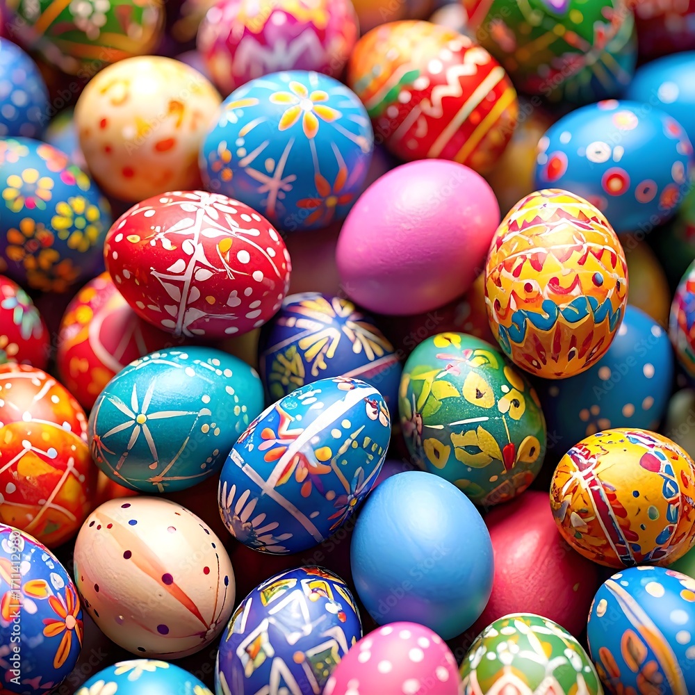 Fototapeta premium Colorful painted Easter eggs