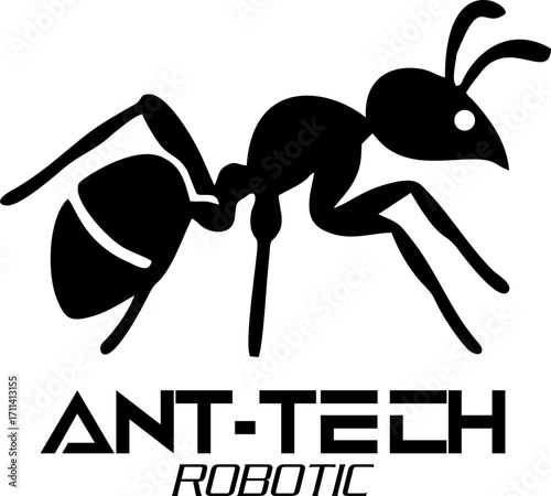 Robotic ant, Metallic insect Robotic, futuristic design, isolated cybernetic ant with glowing accents, robotic insect concept for futuristic