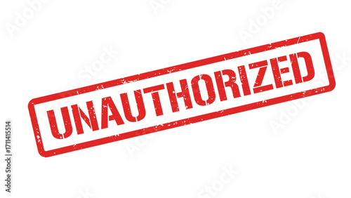 Unauthorized Grunge Stamp Vector – Distressed Red Rubber Label Design