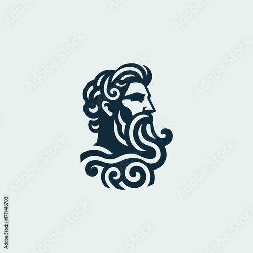 Poseidon God Logo