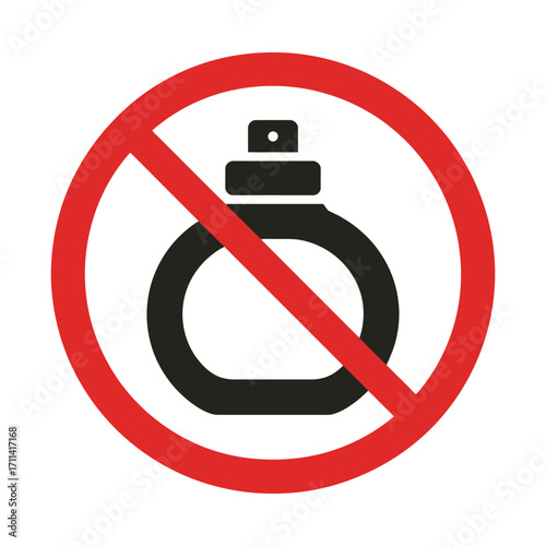 No perfume symbol illustration representing fragrance free zones or allergies