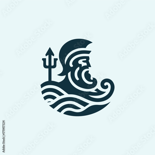 Poseidon God Logo