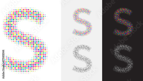 カラフルなドット文字S、アイキャッチ画像　白バックのタグ