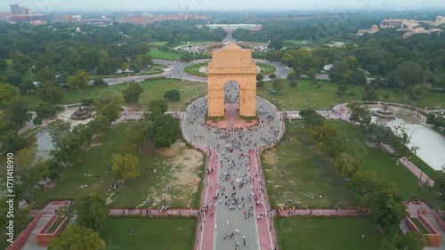 Aerial view of India Gate, New Delhi, India