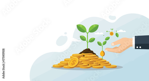 Conceptual illustration depicting financial growth and investment nurture