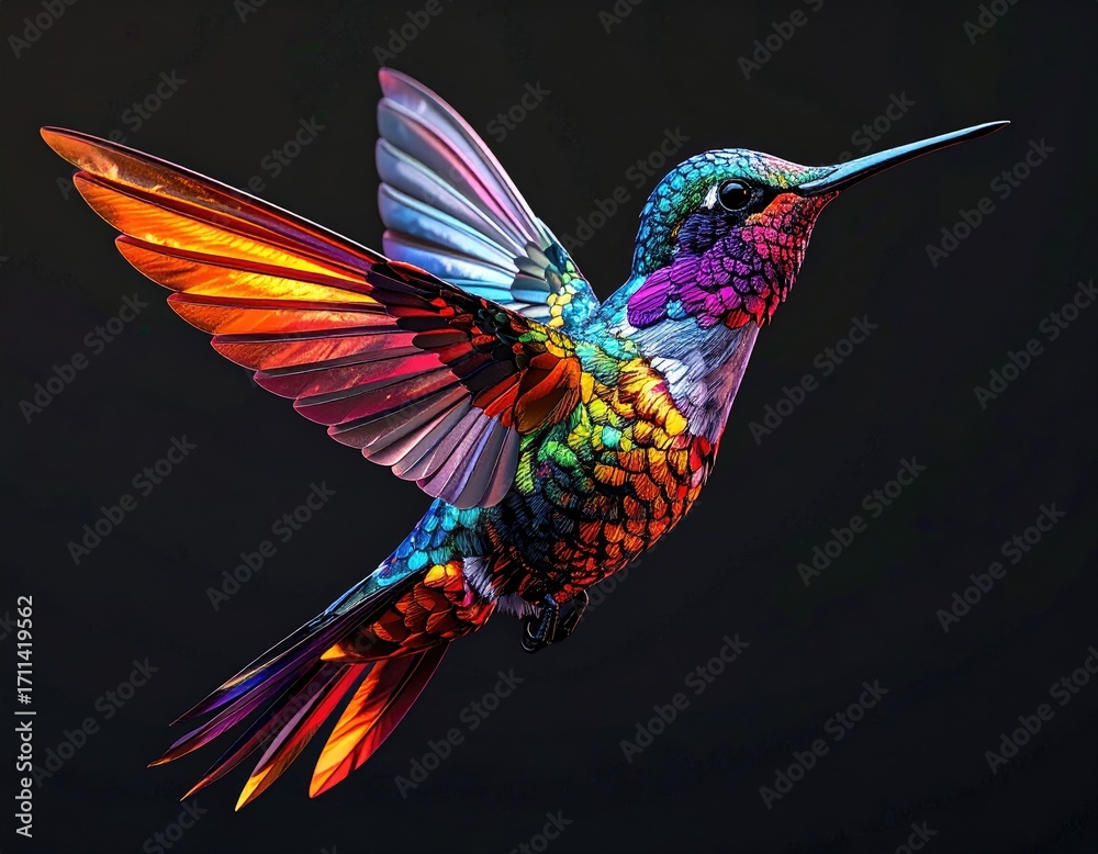 Obraz premium Vibrant hummingbird in flight (1)