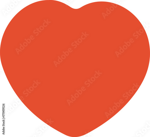 Simple heart icon red orange graphic on white background for various design uses