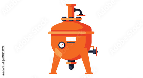 Stylized Flat Vector Illustration of a Vibrant Separator Vessel Production