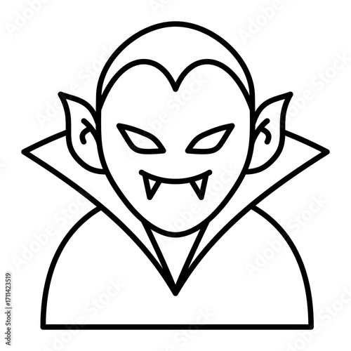 Vampire Outline Icon Vector Illustration