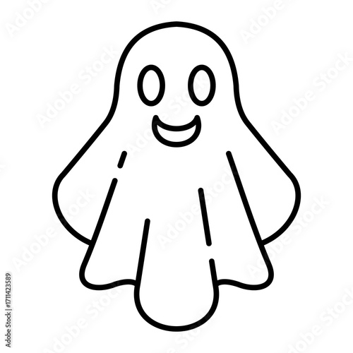 Ghost Outline Icon Vector Illustration