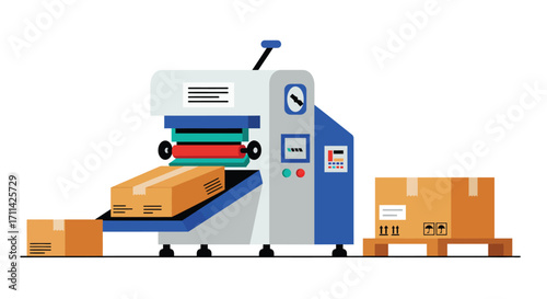 Automated box sealing machine sealing and processing cardboard boxes