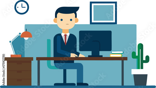 businessman working on computer