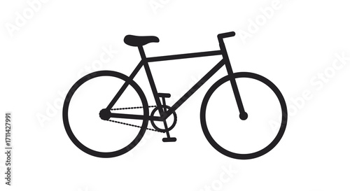 Simple black silhouette of a classic road bicycle minimalist design