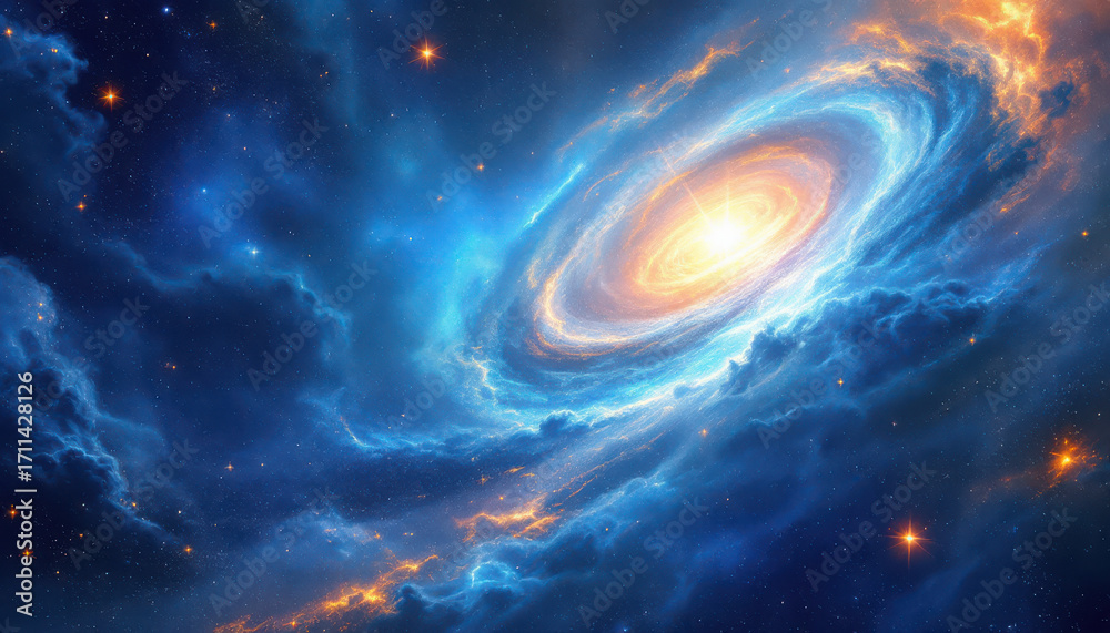 Fototapeta premium Vibrant Galaxy Swirls in the Cosmic Universe