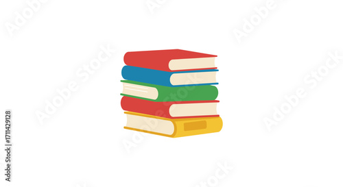 A colorful stack of books representing knowledge and learning