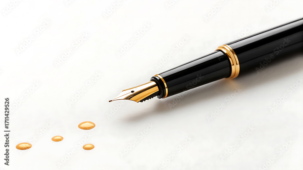Fototapeta premium fountain pen on white background