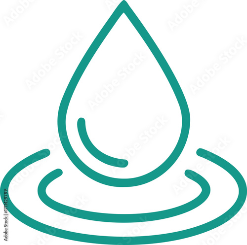 Clean teal water drop icon symbolizing purity and freshness
