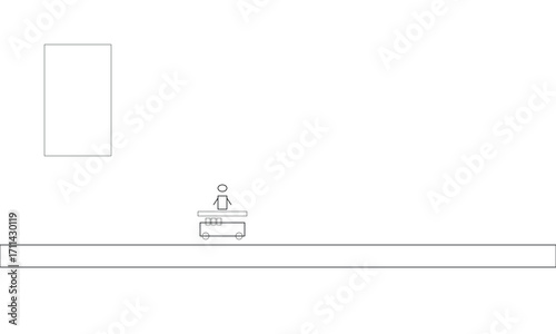 Street Vendor Selling Snack – Vector Scene of Urban Food Culture, Local Business & Everyday Street Life
