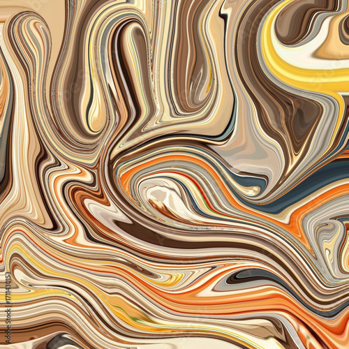 Abstract marbled composition with golden, flowing, earthy, background, and textured art creating a modern and organic aesthetic.