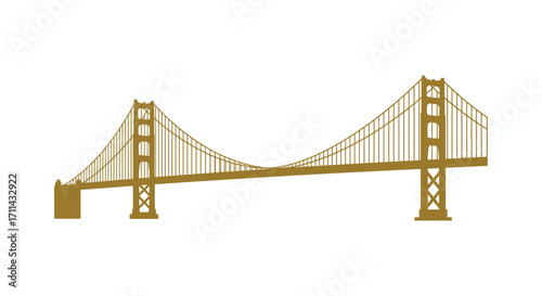 Golden gate bridge illustration in a simple monochromatic style