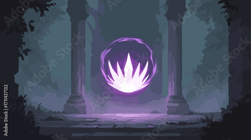 Mystic portal with luminous orb