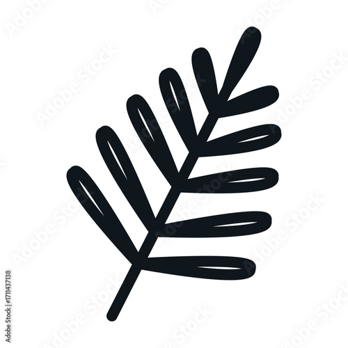 Fossil Leaf Line Icon of Paleontology Icon Set