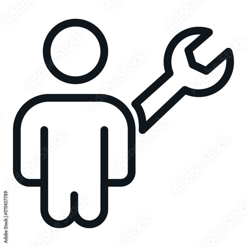 Hands-On Training Line Icon of Vocational Training Icon Set