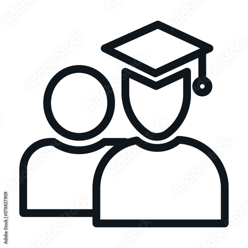 Graduate Mentorship Line Icon of Apprenticeships Icon Set
