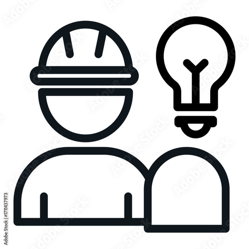 Skilled Worker Innovation Line Icon of Apprenticeships Icon Set