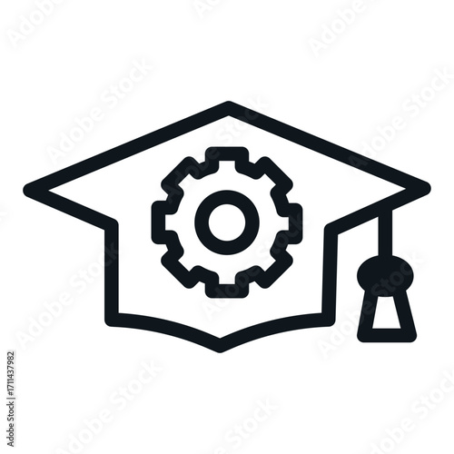 Graduation Cap Line Icon of Apprenticeships Icon Set