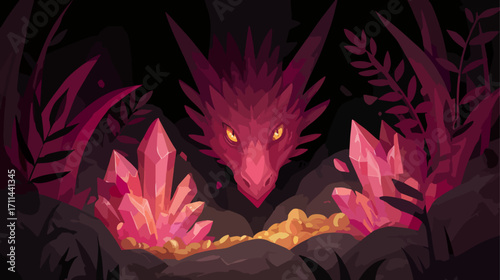 Dragonguarding crystal treasures