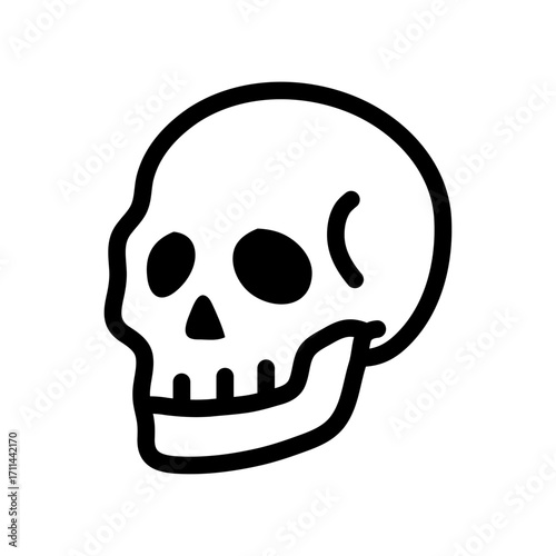 Human Skull Line Icon of Anthropology Icon Set