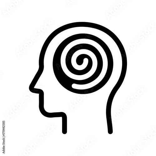 Mind Spiral Line Icon of Psychology Icon Set