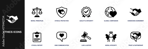 Ethics Line Icon Set