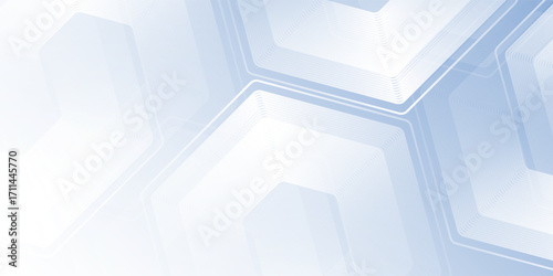 Modern blue modern background with hexagon elements. Digital technology simple abstract modern