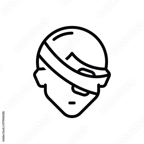 Black line icon for eye injuries