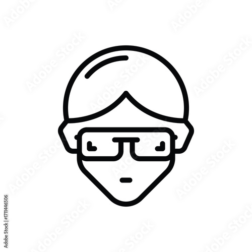 Black line icon for eye safety