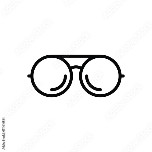 Black line icon for prescription glasses