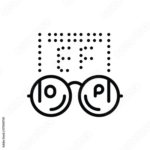 Black line icon for vision correction