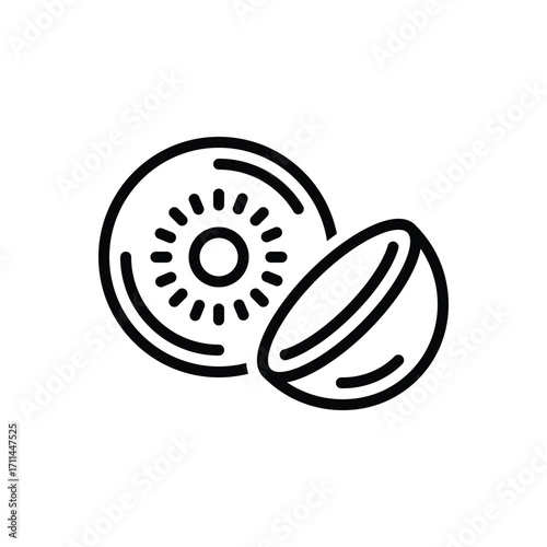 Black line icon for contact lenses